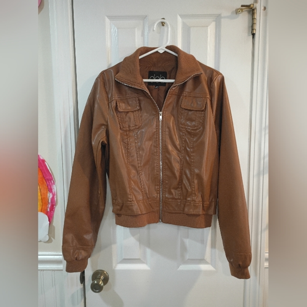 Deb Brown Vegan Leather Jacket Size XL
